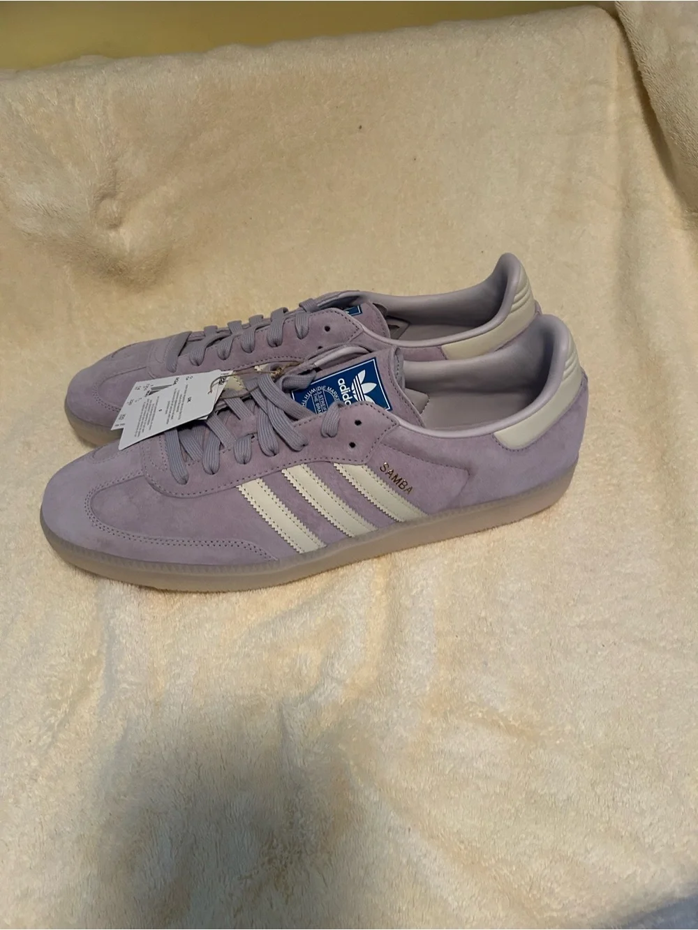 Adidas Samba OG Silver Dawn Lavender Suede Sneakers –New With Tags size Mens -14
